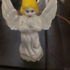 Vintage white praying angel